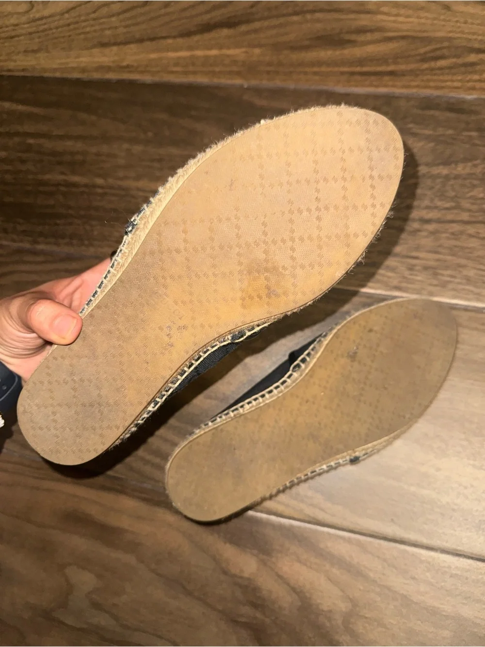 Gucci Black GG Canvas Espadrille Slip-Ons